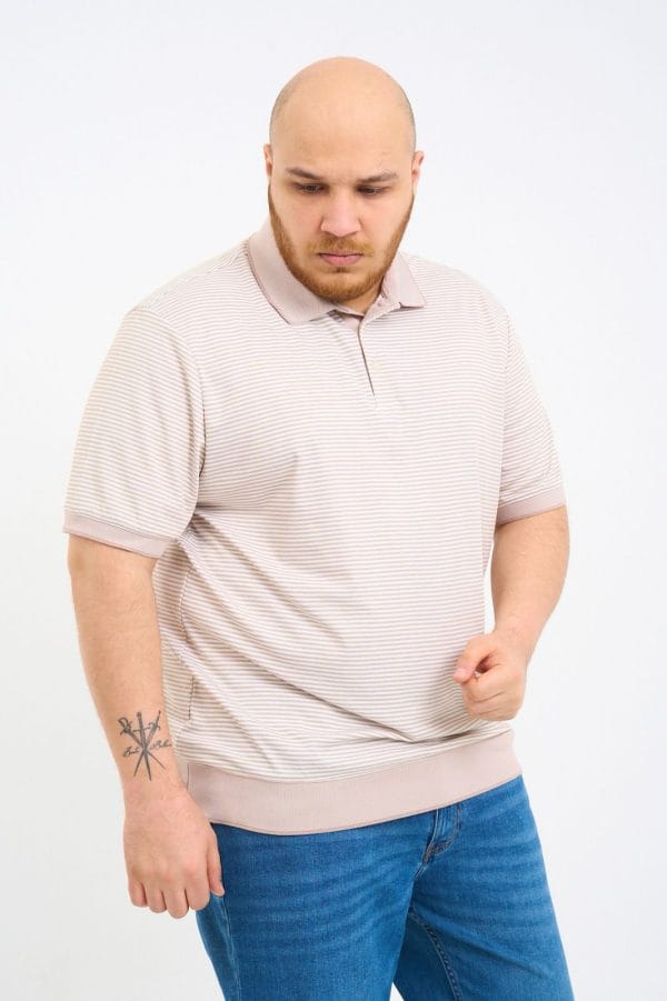 Tricou cu Guler Barbati Marimi Mari